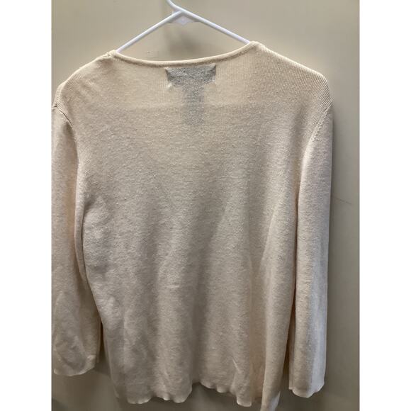 Sag harbor yellow pearl beads sweater XL - Picture 3 of 4